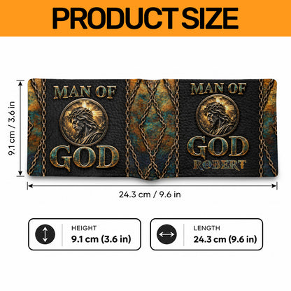 Man Of God, Gift For Men | Personalized Folded Wallet For Men