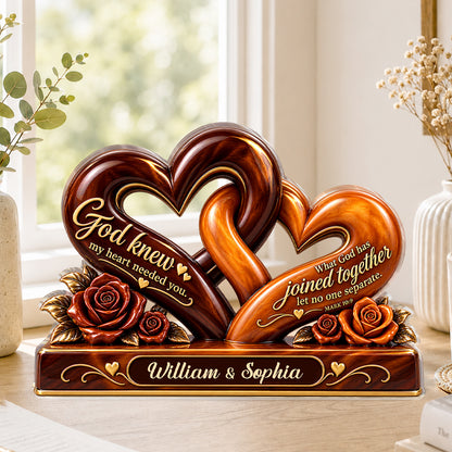God Knew My Heart Needed You, Gift For Couple - Personalized Custom Shaped Acrylic Plaque
