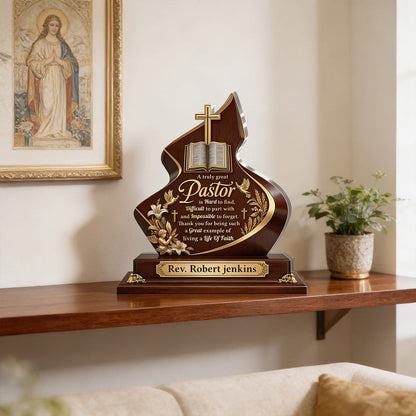 A Truly Great Pastor, Gift For Pastor | Personalized Custom Shaped Acrylic Plaque