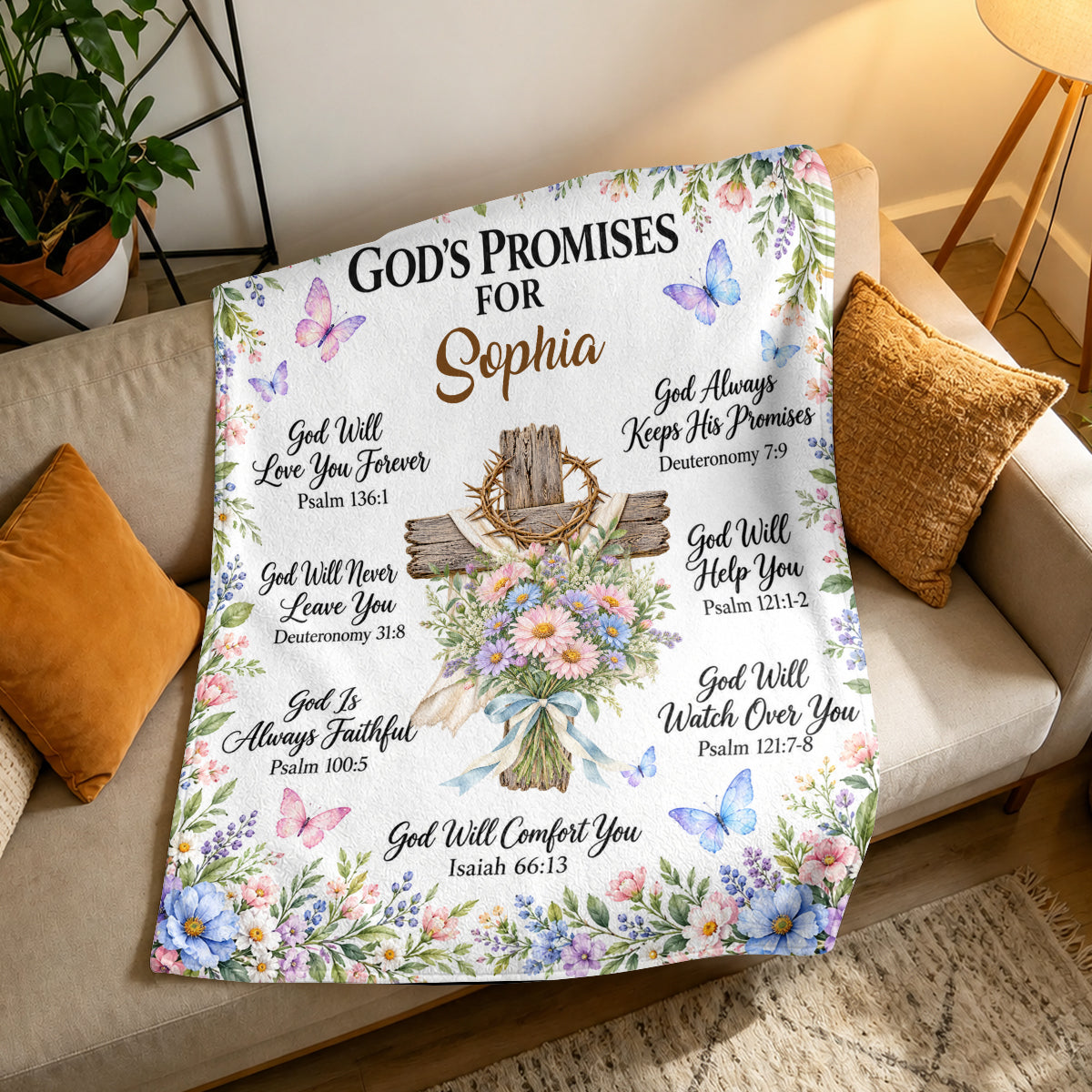 Gods Promises, Gift For Loved One | Personalized Fleece Blanket