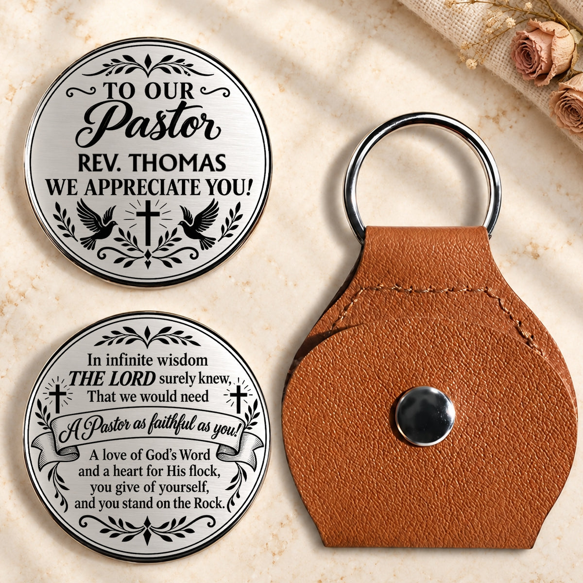 In Infinite Wisdom, Pastor Appreciation Gifts For Pastor | Personalized Pocket Hug