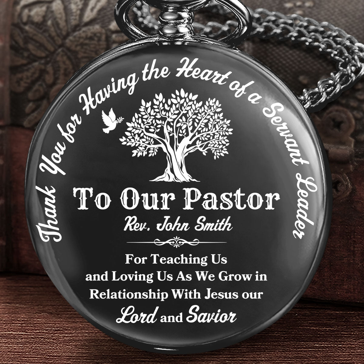 With Jesus Pastor | Personalized Pocket Watch