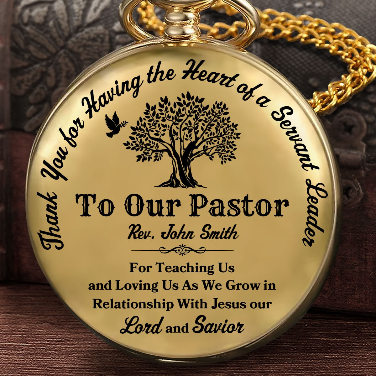 With Jesus Pastor | Personalized Pocket Watch