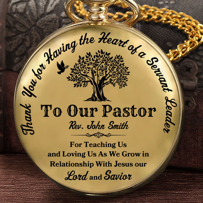 With Jesus Pastor | Personalized Pocket Watch