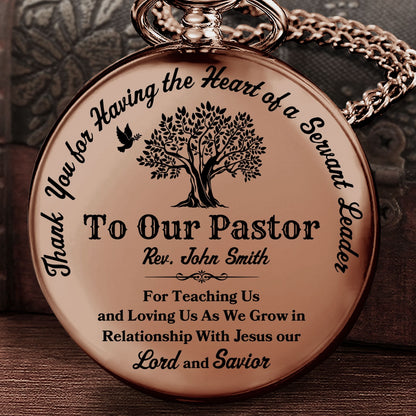 With Jesus Pastor | Personalized Pocket Watch