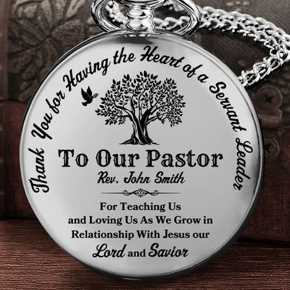 With Jesus Pastor | Personalized Pocket Watch