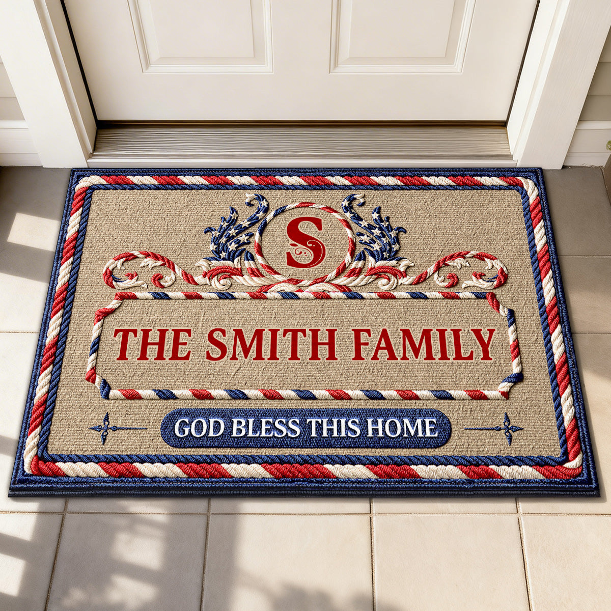 God Bless This Home - Personalized Doormat