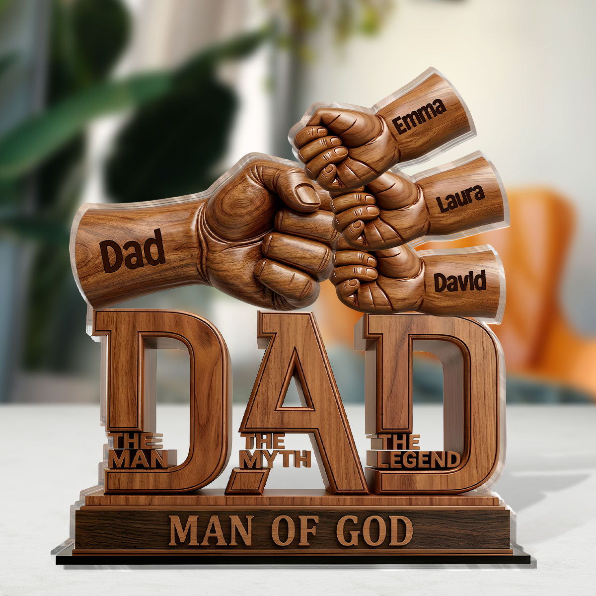 Dad The Man The Myth The Legend | Personalized Custom Shaped Acrylic Plaque