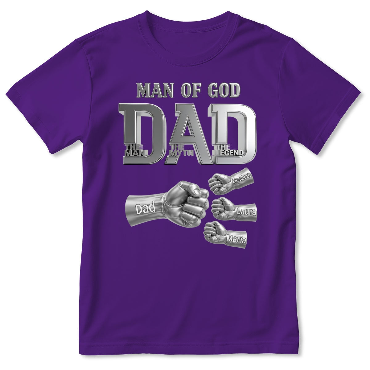 Dad The Man The Myth The Legend | Personalized 2D Unisex T-shirt