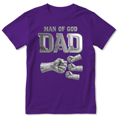 Dad The Man The Myth The Legend | Personalized 2D Unisex T-shirt