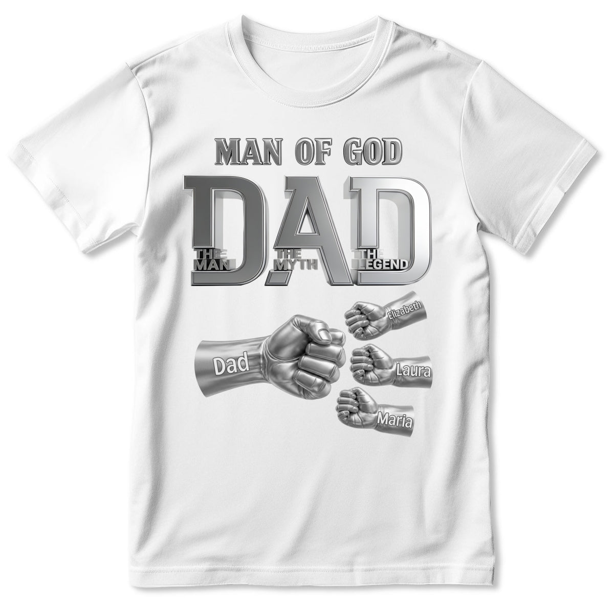 Dad The Man The Myth The Legend | Personalized 2D Unisex T-shirt
