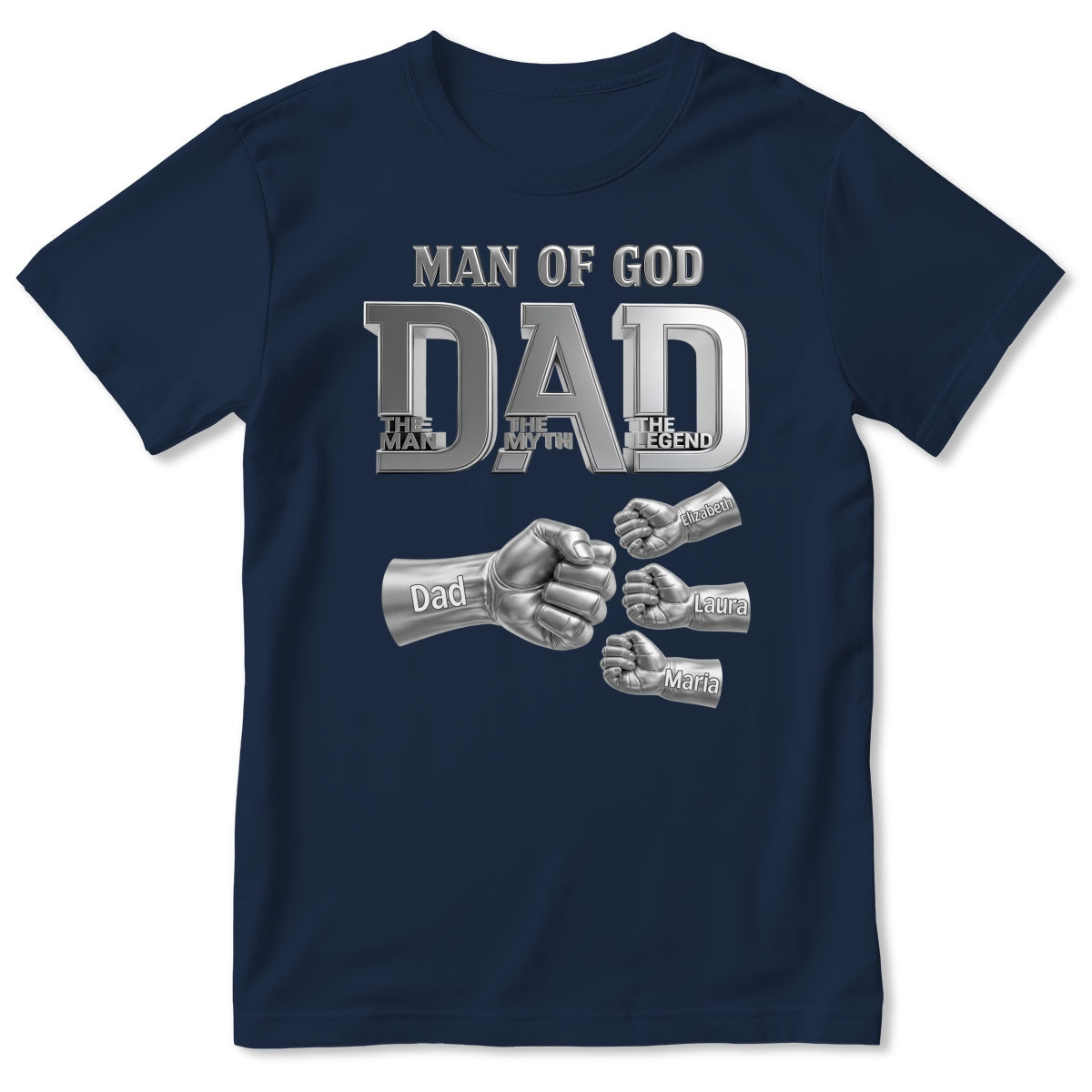 Dad The Man The Myth The Legend | Personalized 2D Unisex T-shirt