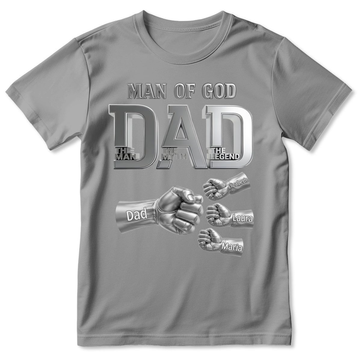 Dad The Man The Myth The Legend | Personalized 2D Unisex T-shirt