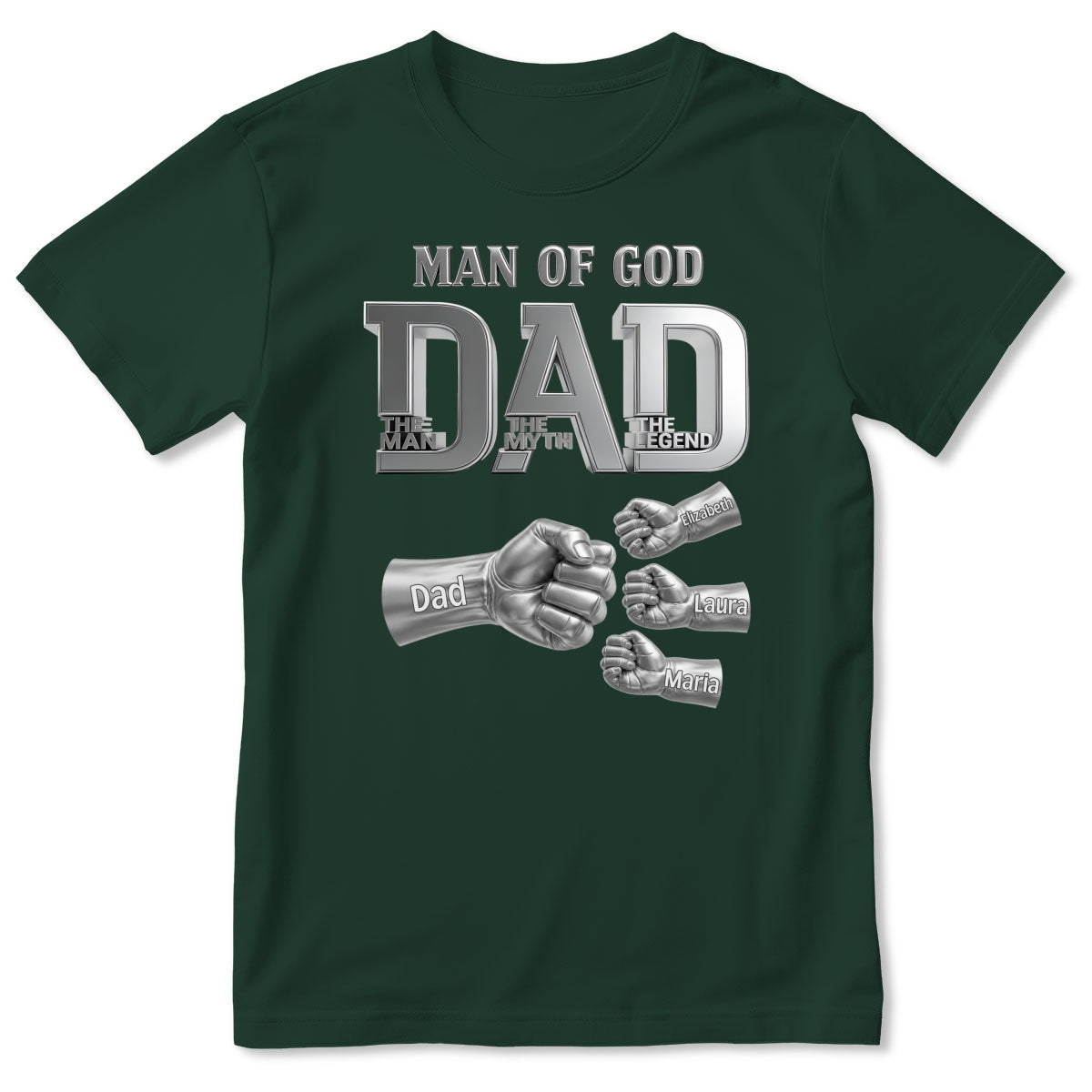 Dad The Man The Myth The Legend | Personalized 2D Unisex T-shirt