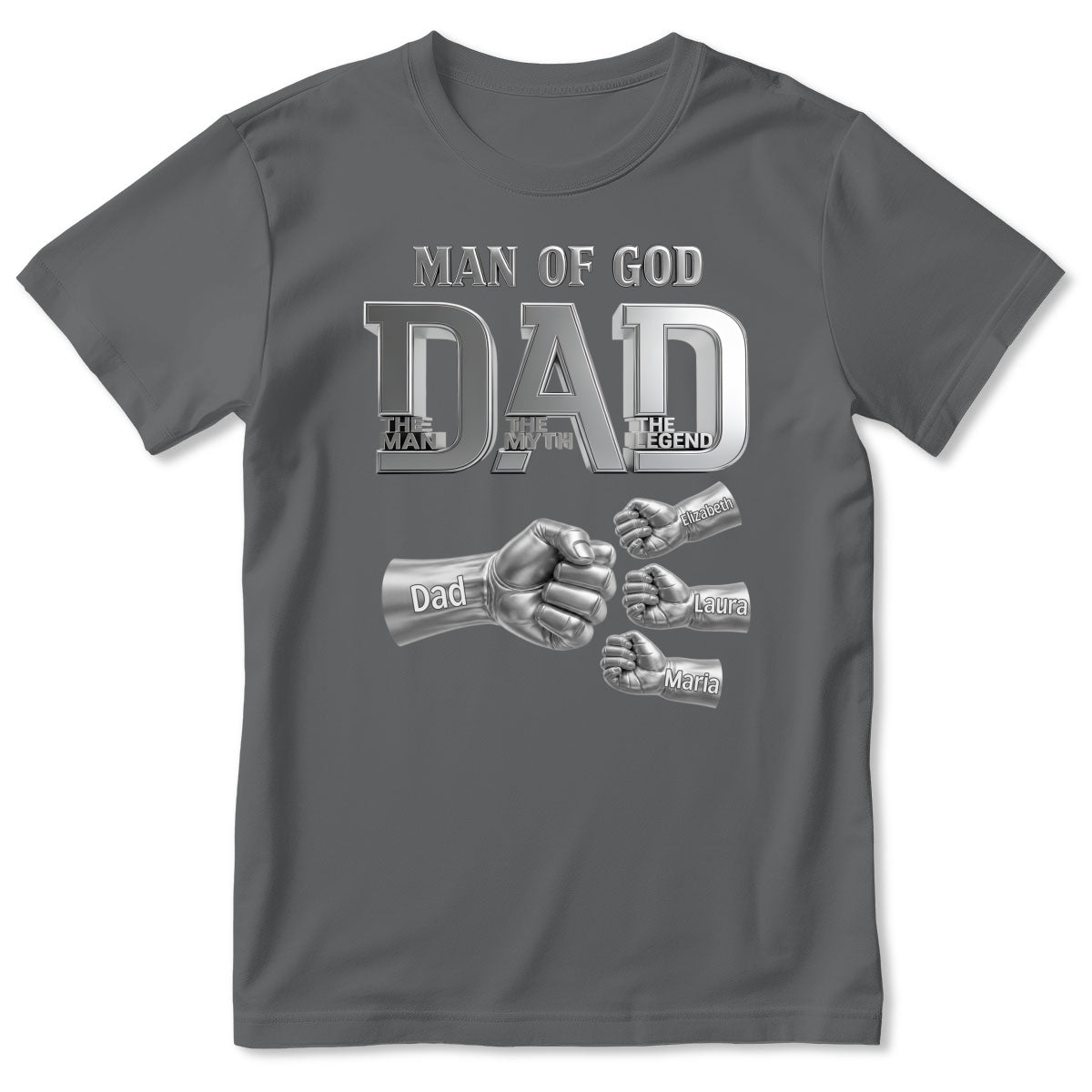 Dad The Man The Myth The Legend | Personalized 2D Unisex T-shirt