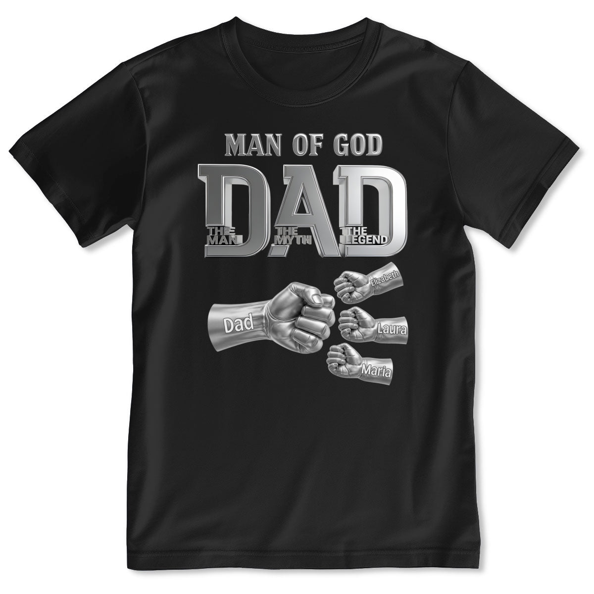 Dad The Man The Myth The Legend | Personalized 2D Unisex T-shirt