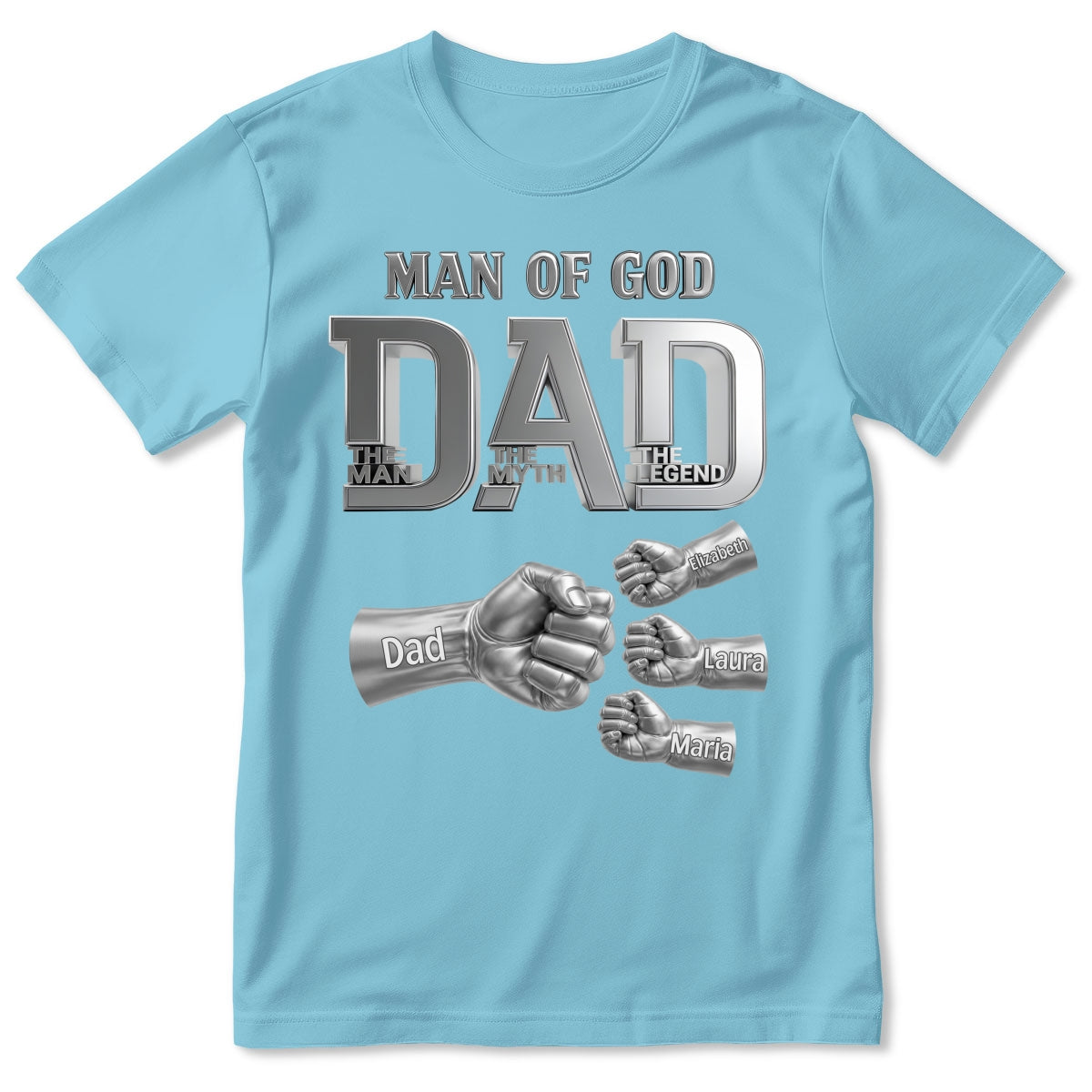 Dad The Man The Myth The Legend | Personalized 2D Unisex T-shirt