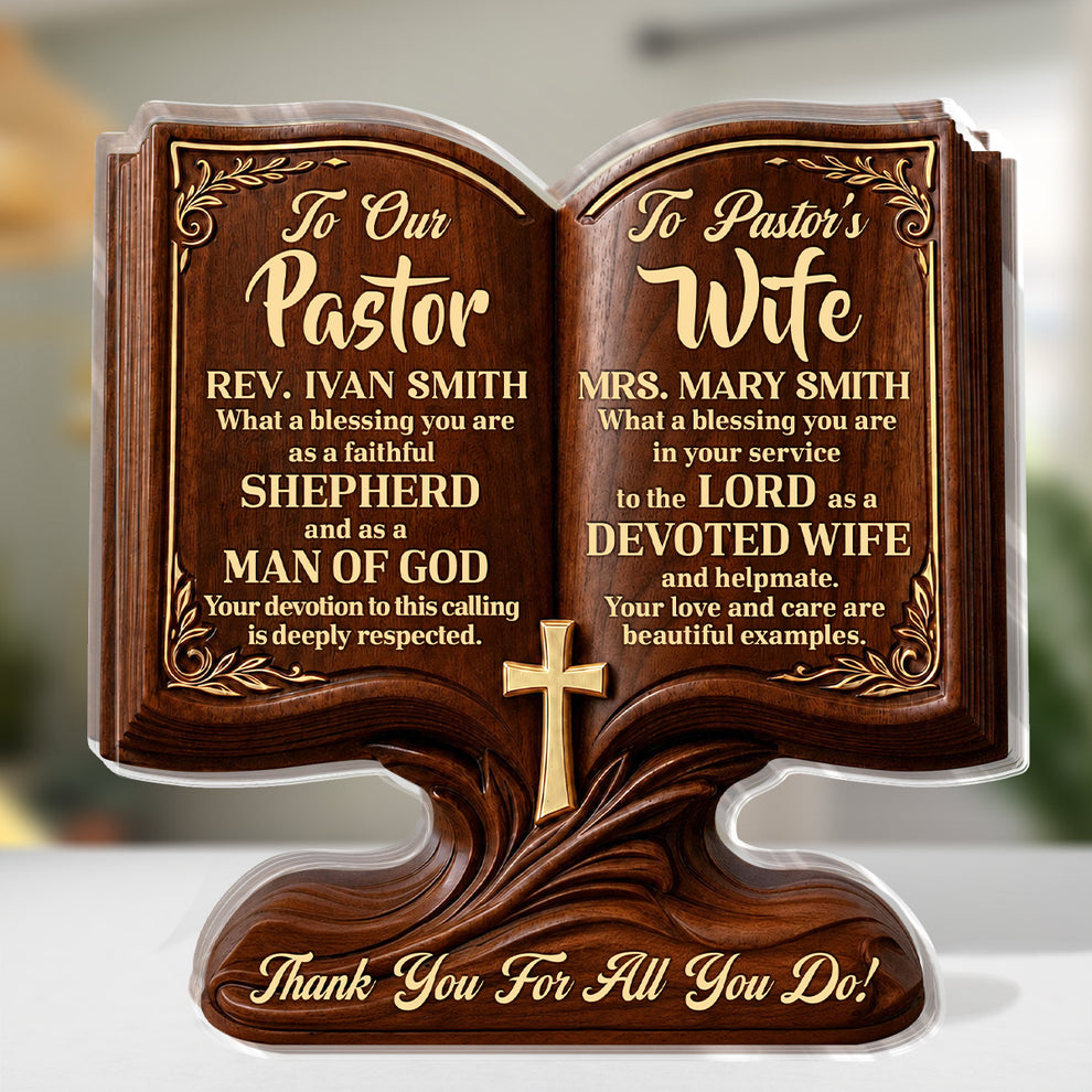 Two Hearts One Calling, Gift For Pastor Wife | Personalized Custom Shaped Acrylic Plaque