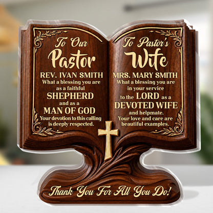 Two Hearts One Calling, Gift For Pastor Wife | Personalized Custom Shaped Acrylic Plaque