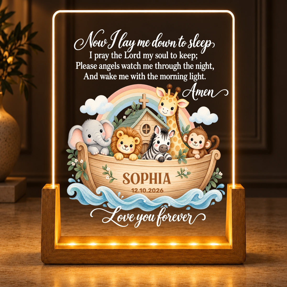 Now I Lay Me Down To Sleep, Gift For Grandkids | Personalized Night Light
