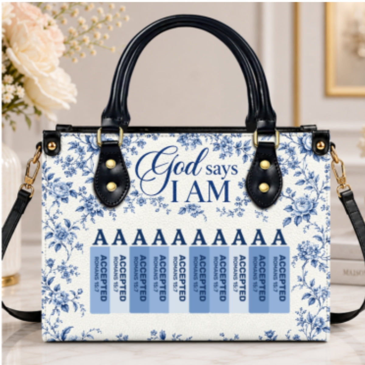 God Says I Am, Gift For Women | Personalized Leather Handbag