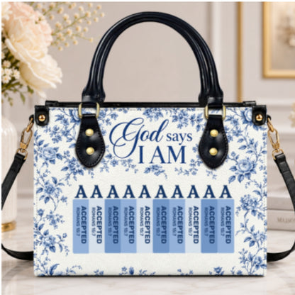 God Says I Am, Gift For Women | Personalized Leather Handbag