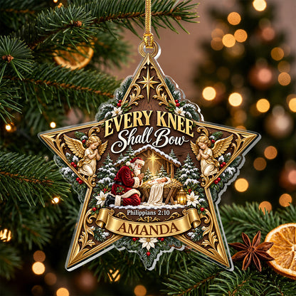 Every Knee Shall Bow, Gift For Loved One | Personalized 1-Layer Acrylic Ornament