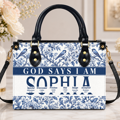 God Says I Am, Gift For Women | Personalized Leather Handbag
