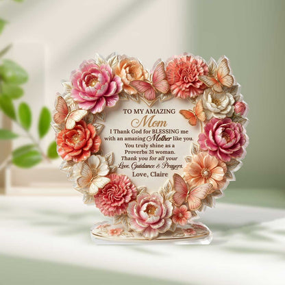To My Amazing Mom | Personalized Custom Shaped Acrylic Plaque