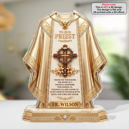 To Our Priest For Having The Heart Of A Faithful Shepherd | Personalized Custom Shaped Acrylic Plaque