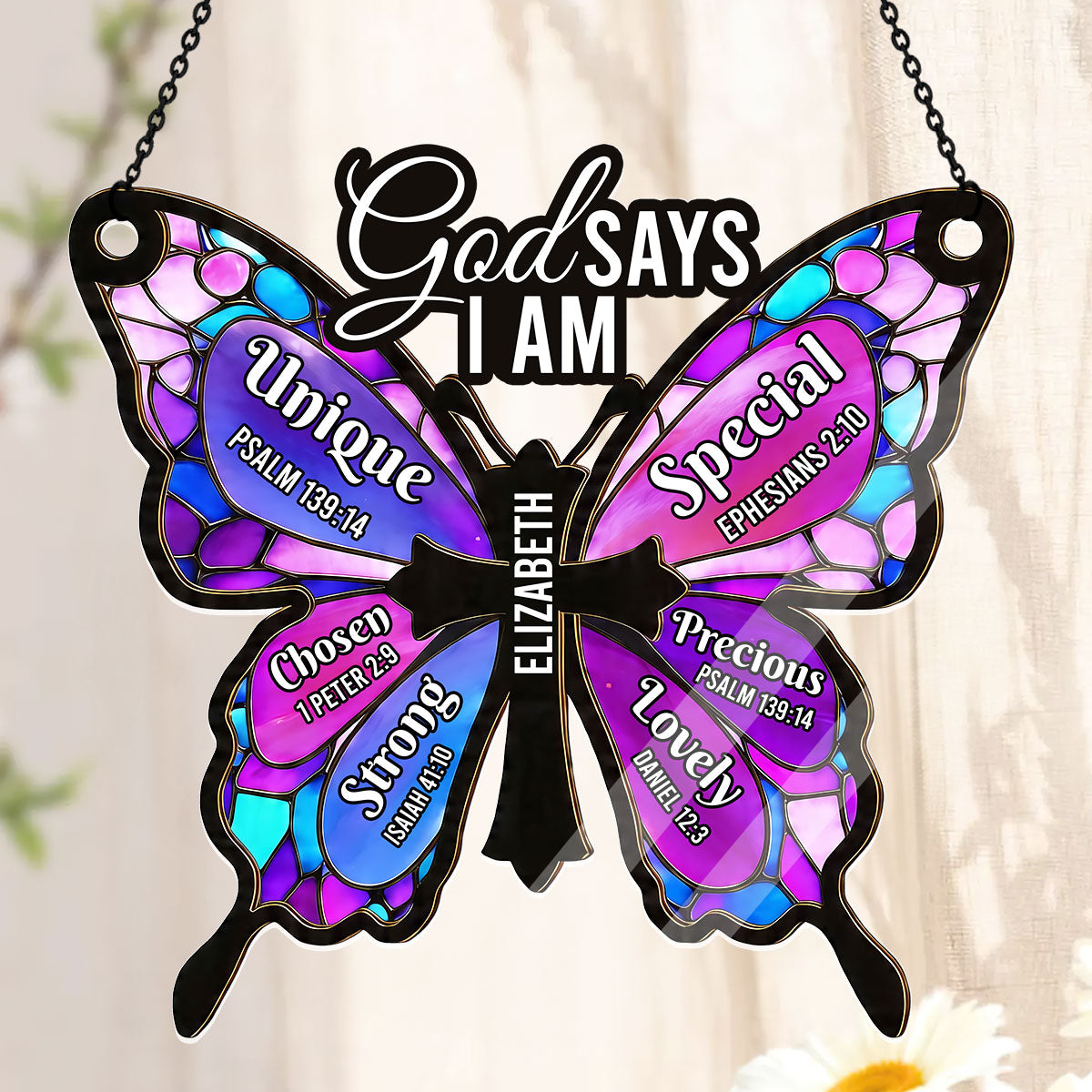 God Says I Am | Personalized Acrylic Suncatcher