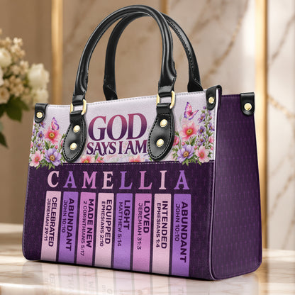 God Says I Am, Gift For Women | Personalized Leather Handbag