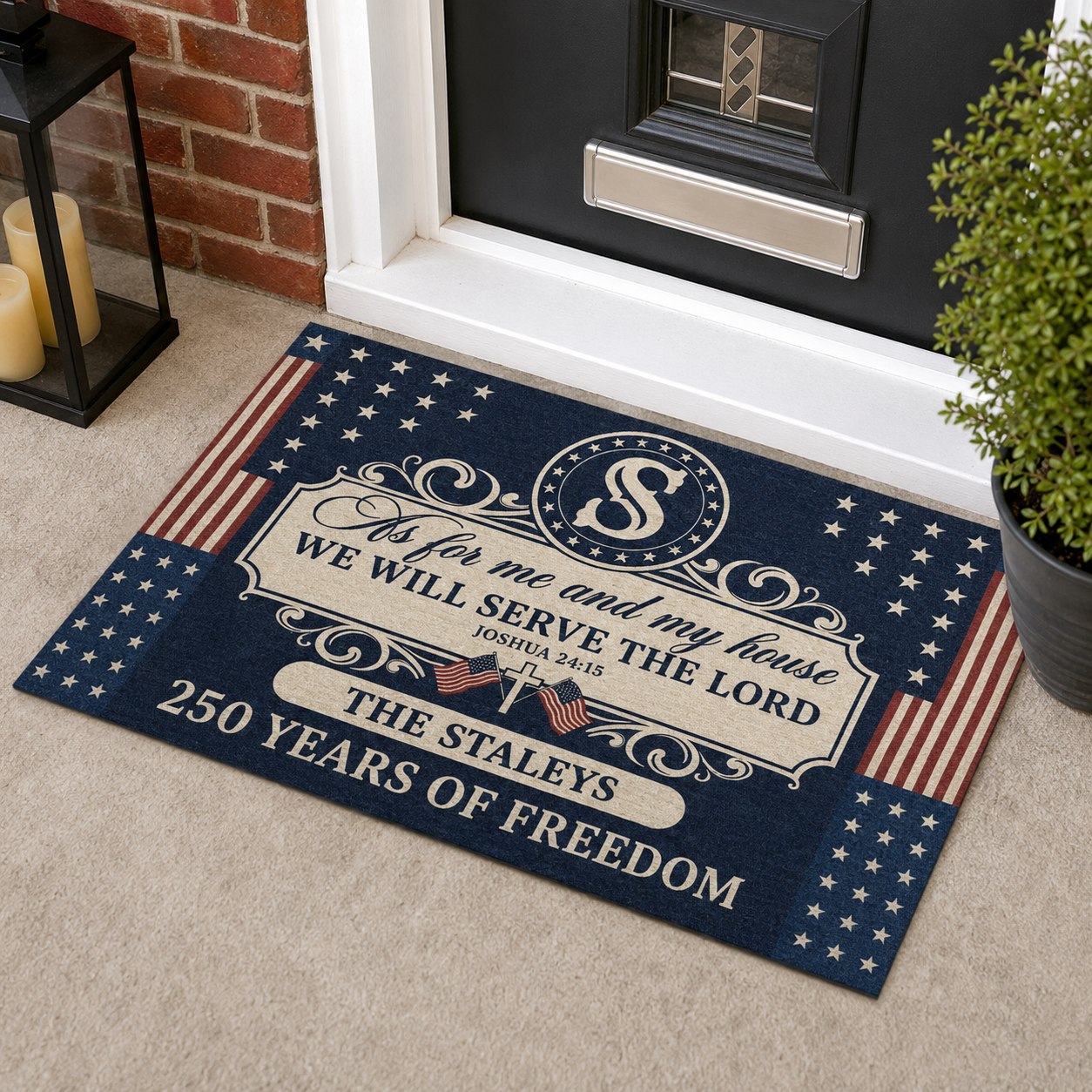 We Will Serve The Lord, Gift of Devotion | Personalized Doormat