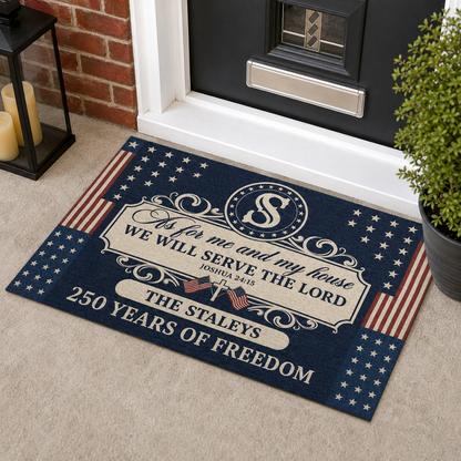 We Will Serve The Lord, Gift of Devotion | Personalized Doormat