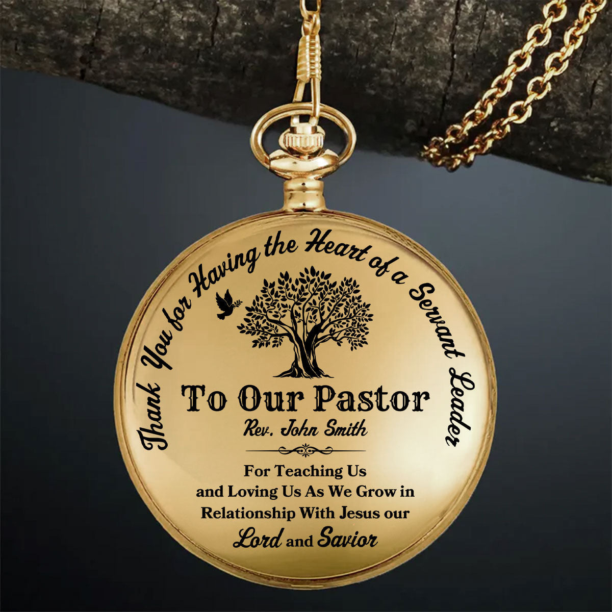 With Jesus Pastor | Personalized Pocket Watch