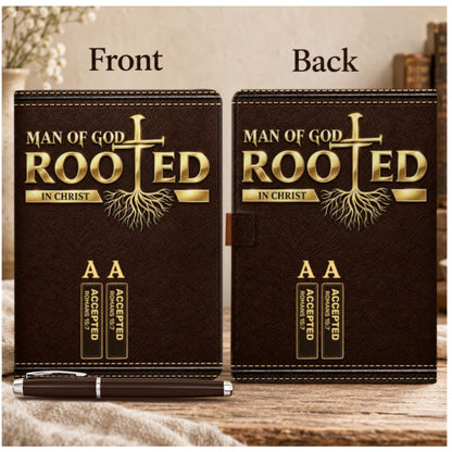 Man Of God, Gift For Men | Personalized Leather Notebook & Pen Set