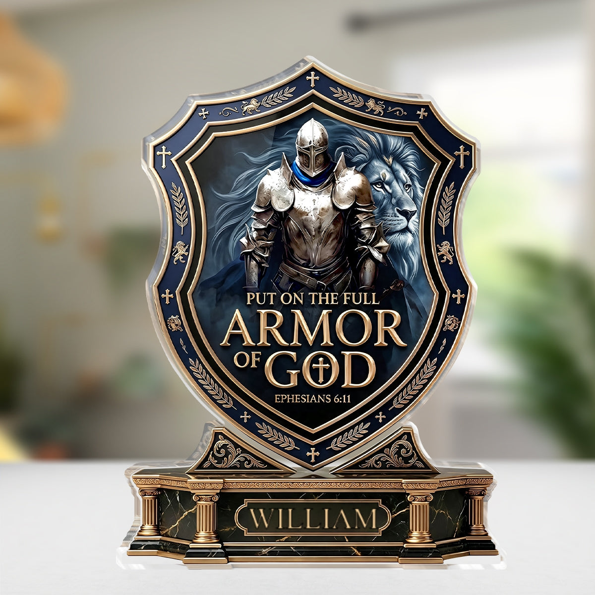 Put On The Full Armor Of God | Personalized Custom Shaped Acrylic Plaque