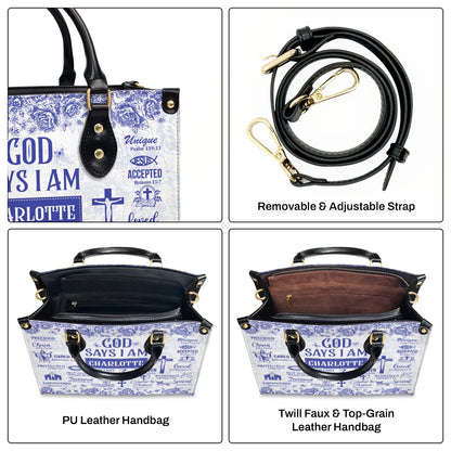 God Says I Am | Personalized Leather Handbag