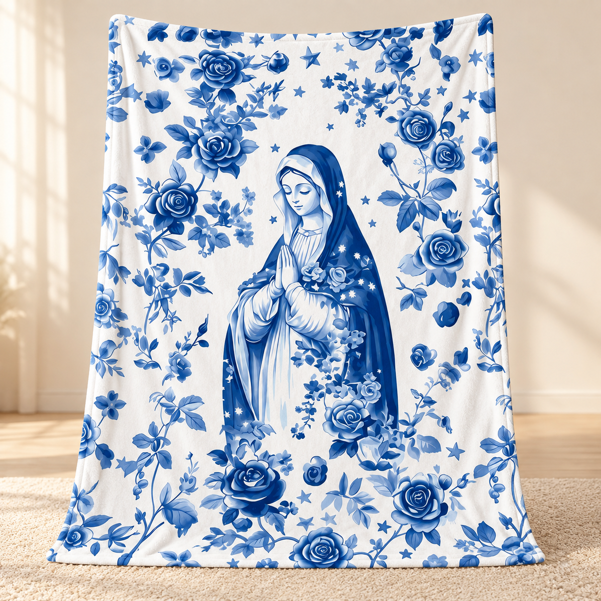 Virgin Mary, Gift For Mom & Grandma | Personalized Fleece Blanket