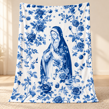 Virgin Mary, Gift For Mom & Grandma | Personalized Fleece Blanket