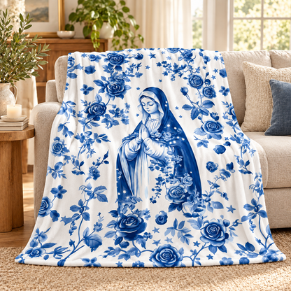 Virgin Mary, Gift For Mom & Grandma | Personalized Fleece Blanket