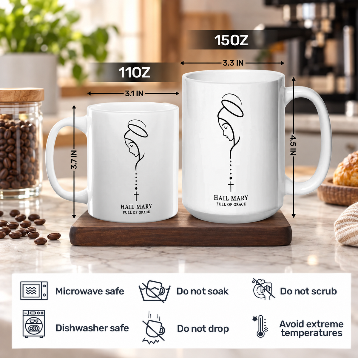 Hail Mary Full Of Grace, Gift For Self | Ceramic Coffee Mug