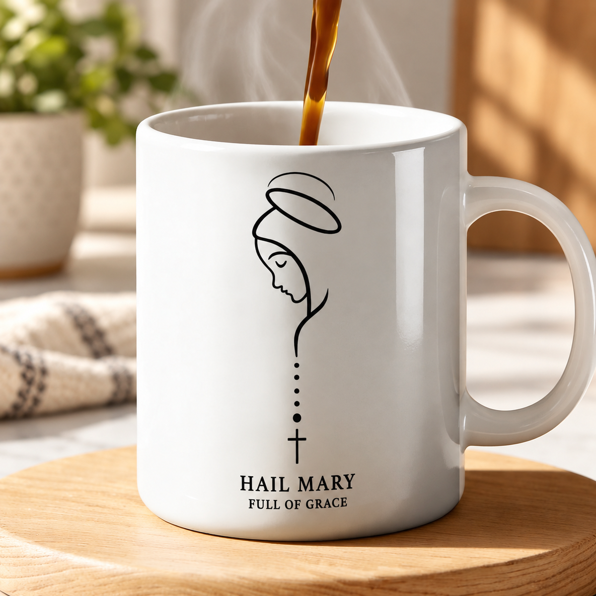 Hail Mary Full Of Grace, Gift For Self | Ceramic Coffee Mug