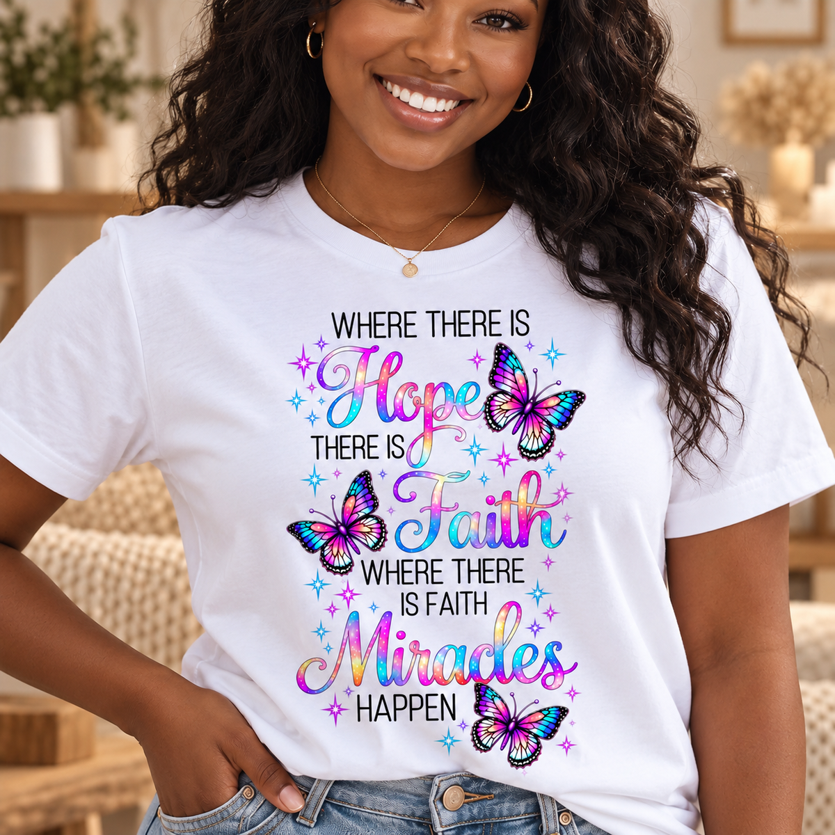 Where There Is Hope There Is Faith, Gift For Self | 2D Unisex T-shirt