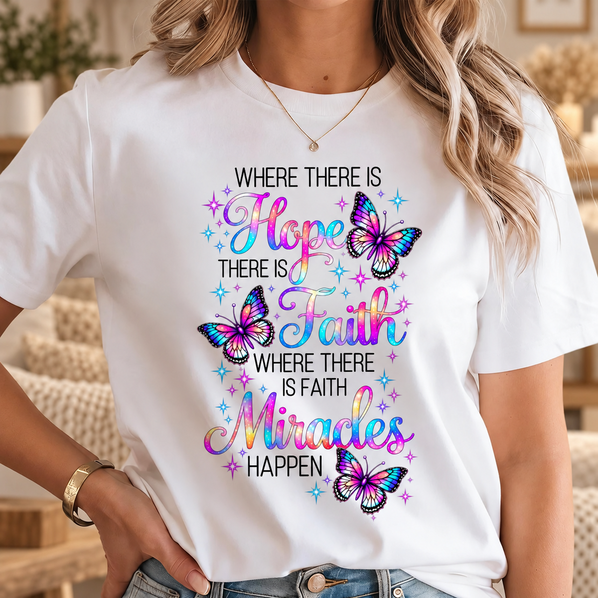 Where There Is Hope There Is Faith, Gift For Self | 2D Unisex T-shirt