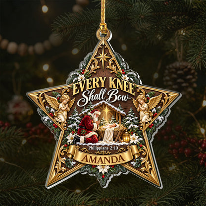 Every Knee Shall Bow, Gift For Loved One | Personalized 1-Layer Acrylic Ornament