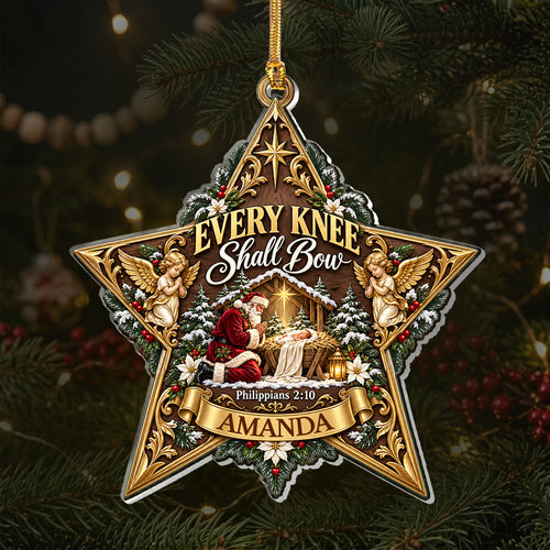 Every Knee Shall Bow, Gift For Loved One | Personalized 1-Layer Acrylic Ornament