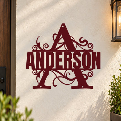 Monogram, Custom Name, Family Name, Gift For Family | Personalized Metal Sign