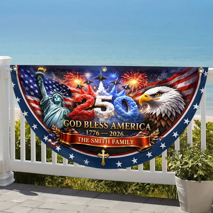 God Bless America - Personalized Non-Pleated Fan Flag