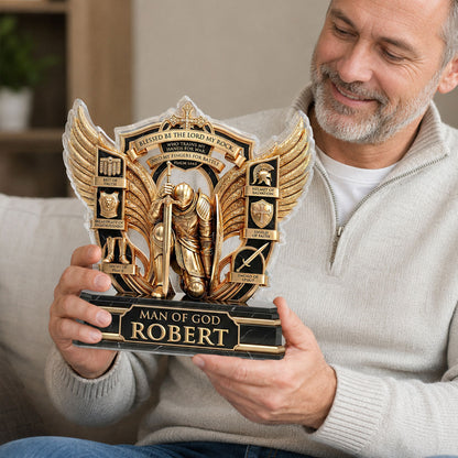 Blessed Be The Lord My Rock, Christian Gift For Believers | Personalized Custom Shaped Acrylic Plaque